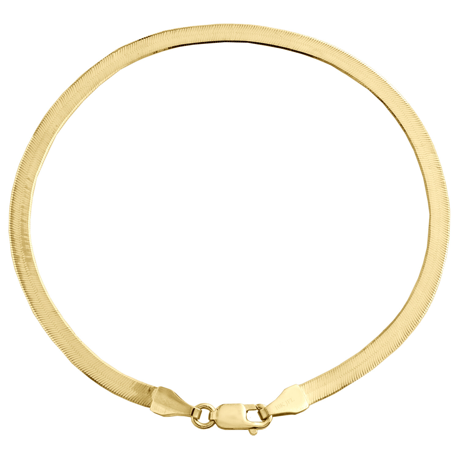 10K Yellow Gold 2.90mm Mens Solid Herringbone High Polished Bracelet 7-8 Inches