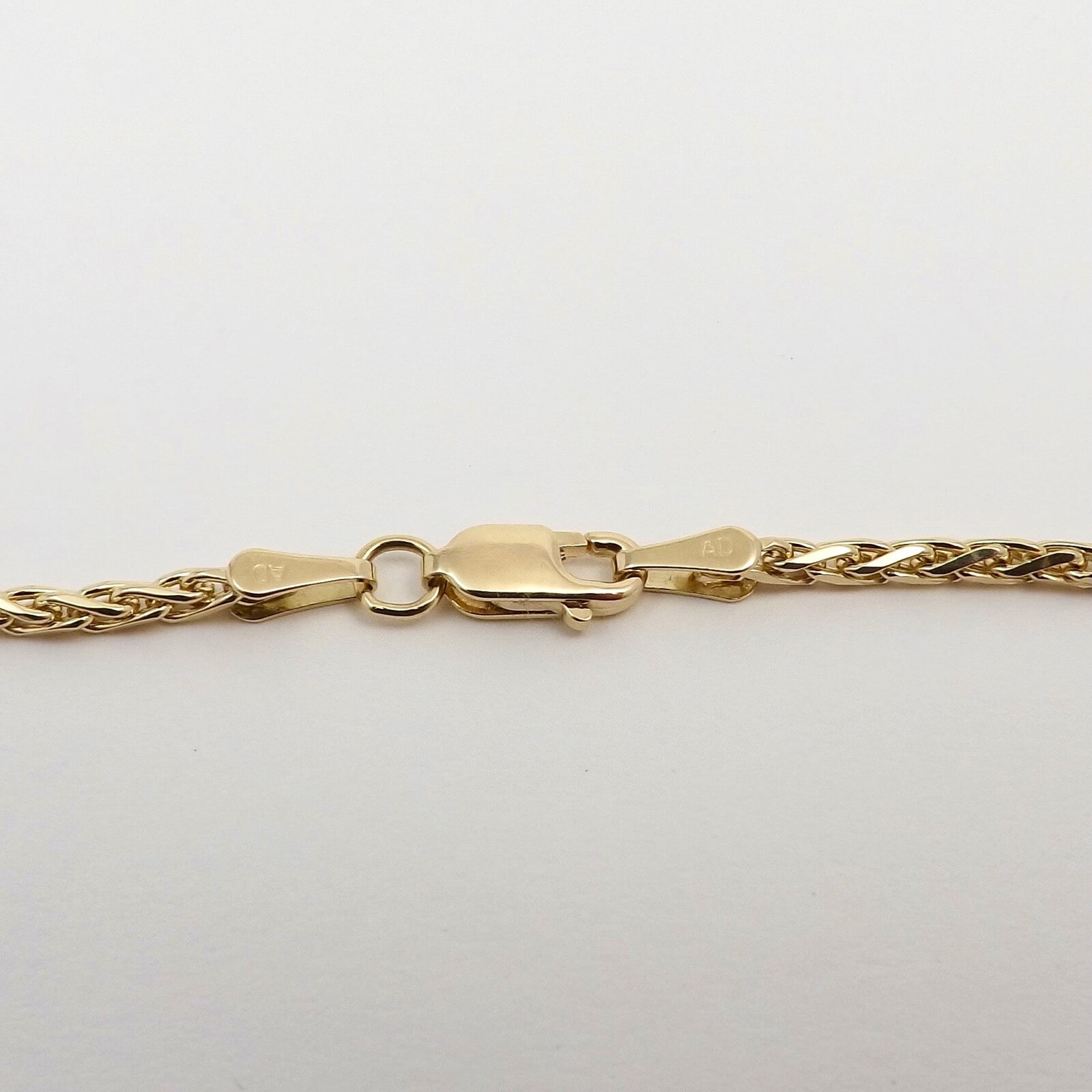 14k Gold Round Wheat Link Pendant Chain Necklace Diamond Cut 18in 2mm New