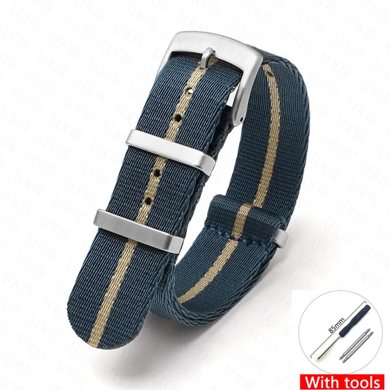 Canvas Nylon Watch Strap for Omega Swatch Seamaster Speedmaster Seiko 18-24mm