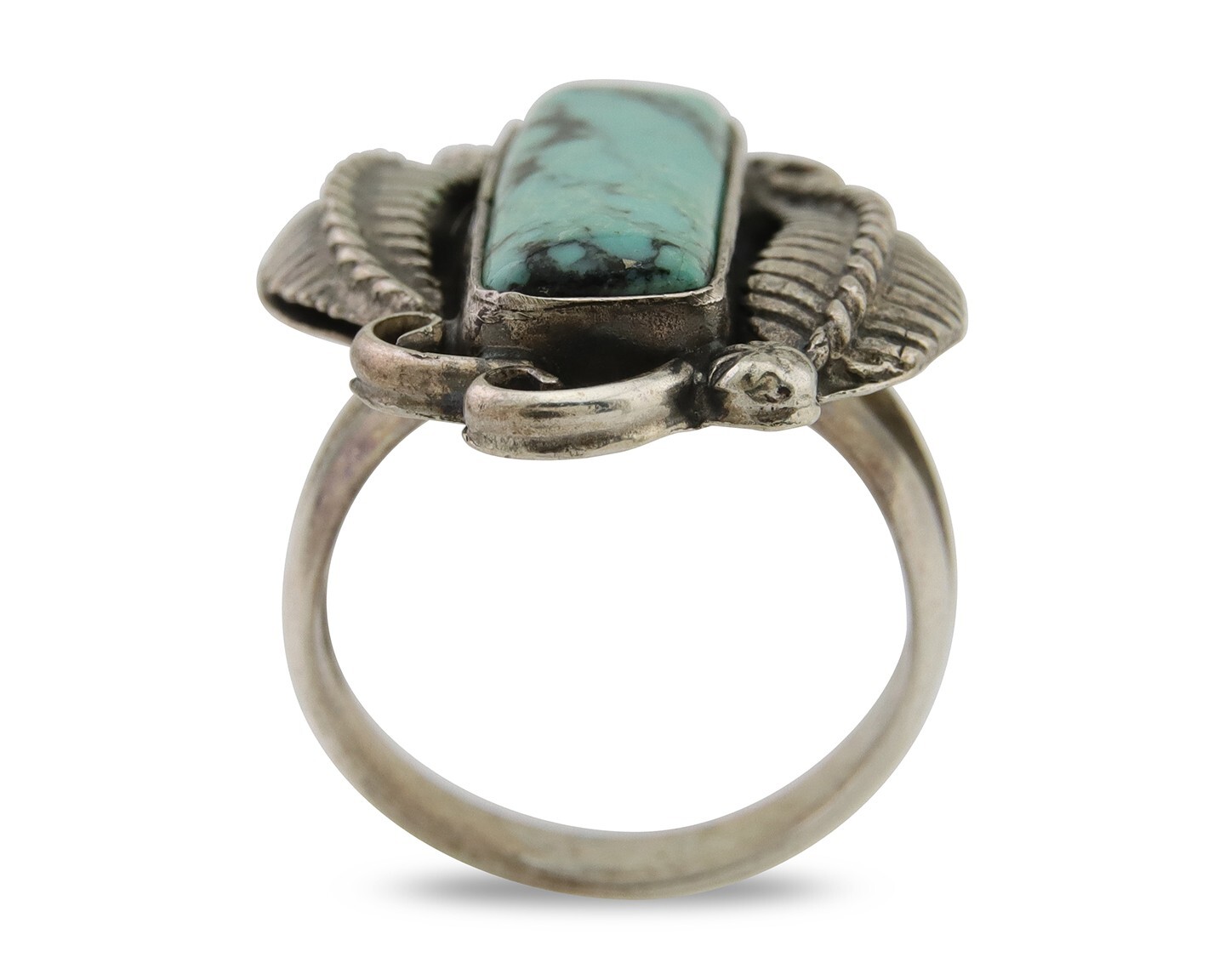 Navajo Handmade Ring 925 Silver Natural Turquoise Native Artist C.80’s