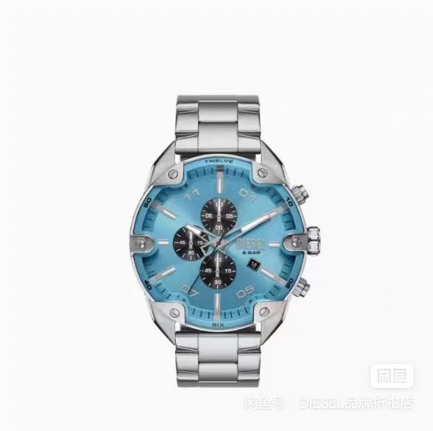 Diesel DZ4655 Mr Daddy 2.0 Ice Blue Stainless Steel Men’s Watch 45mm