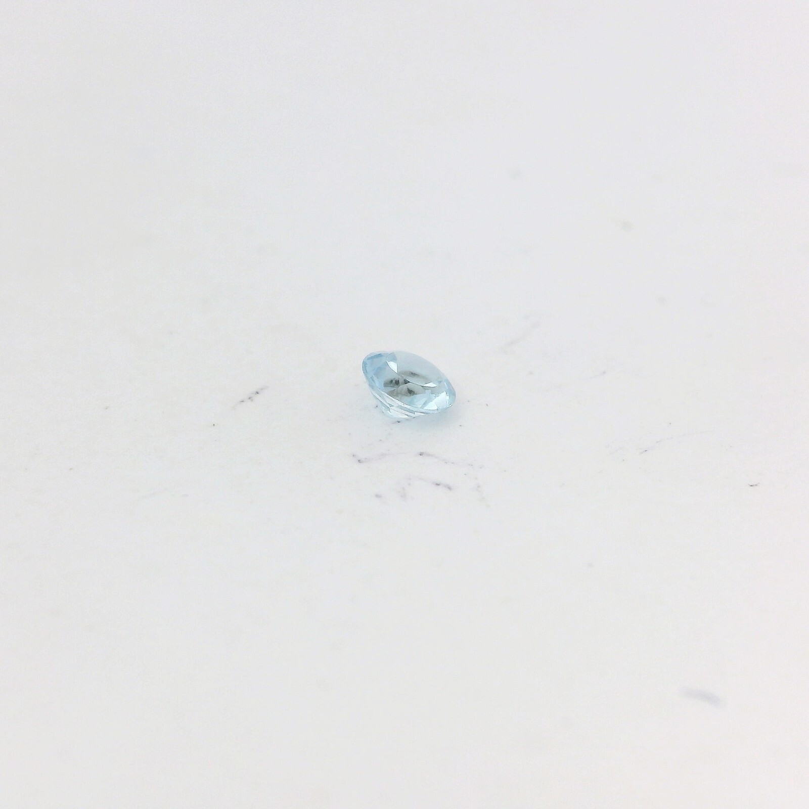 0.23ct Round Cut Lab Created Light Blue Aquamarine Gemstone 3.5mm
