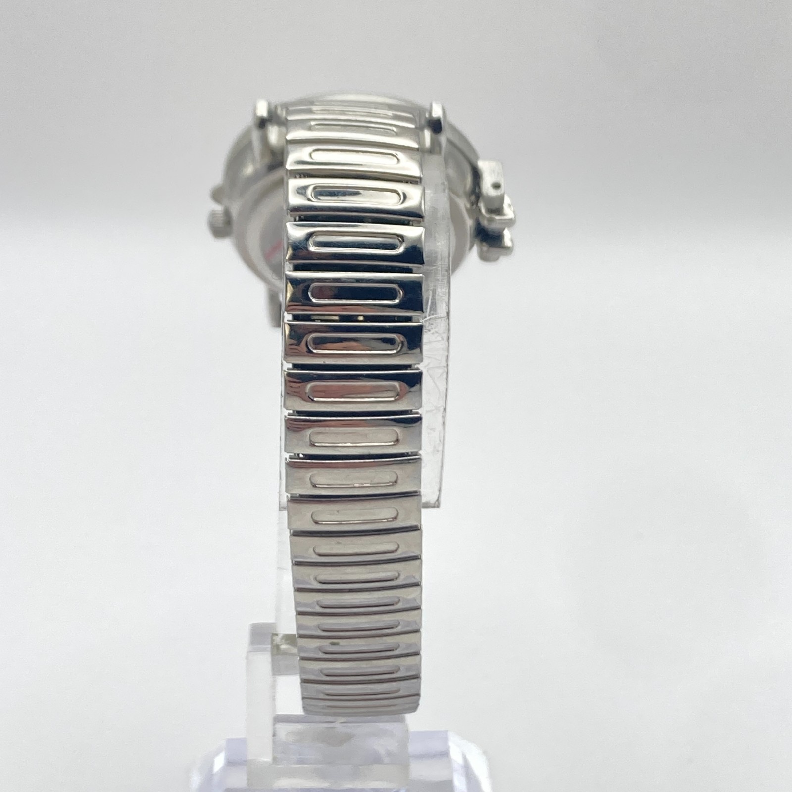 Accutime Hidden Dial Women’s Watch Monkey Silver Tone Stretch Band New Battery