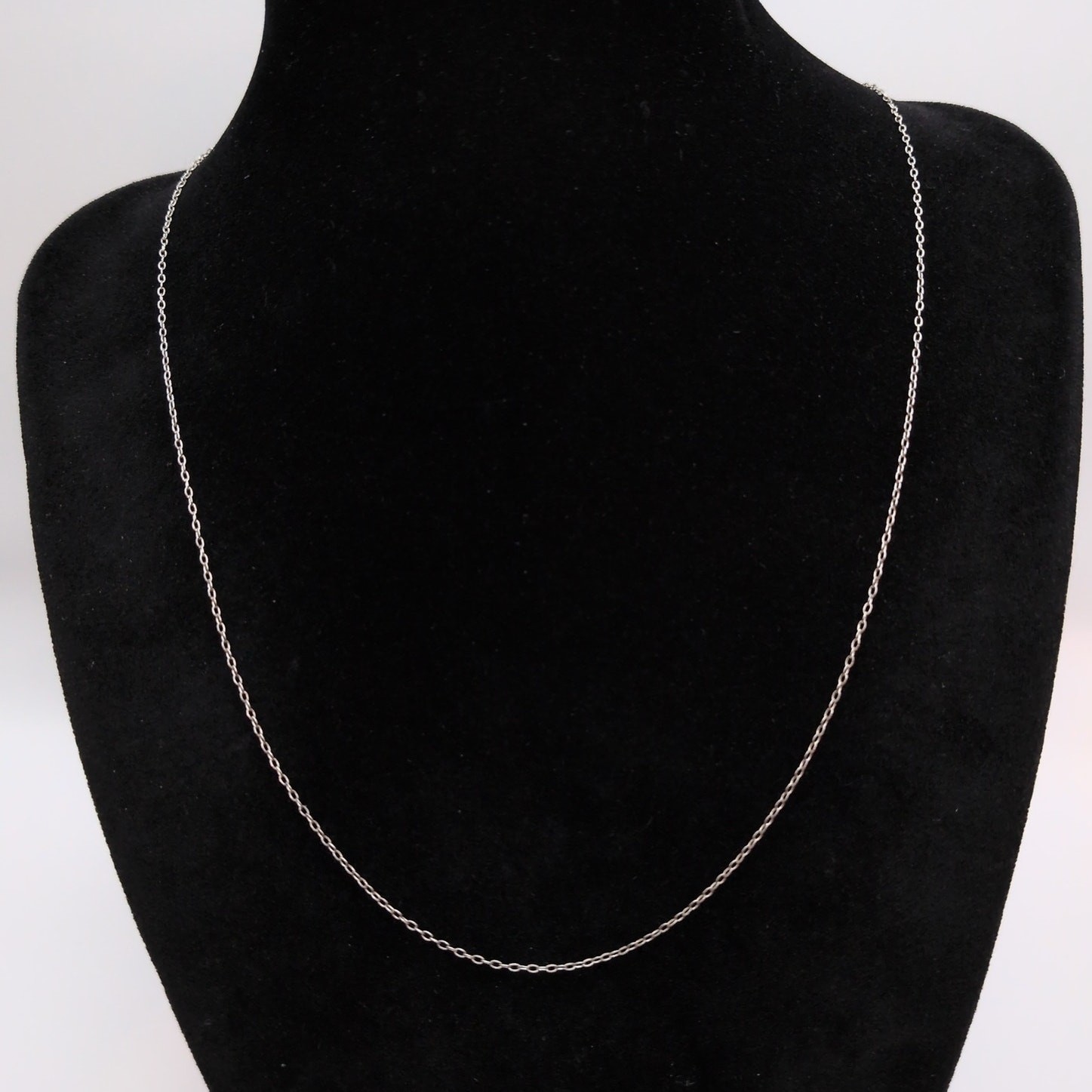 Sterling Silver 925 Thin Minimalist Cable Chain Necklace 18.5in 1mm 0.84g