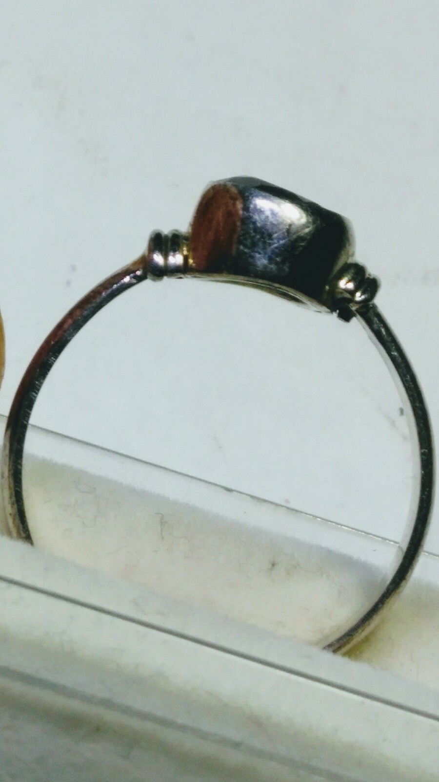 CUTE NATURAL SMOKY QUARTZ IN STERLING SILVER.925 RING SIZE 8.75-9.0!