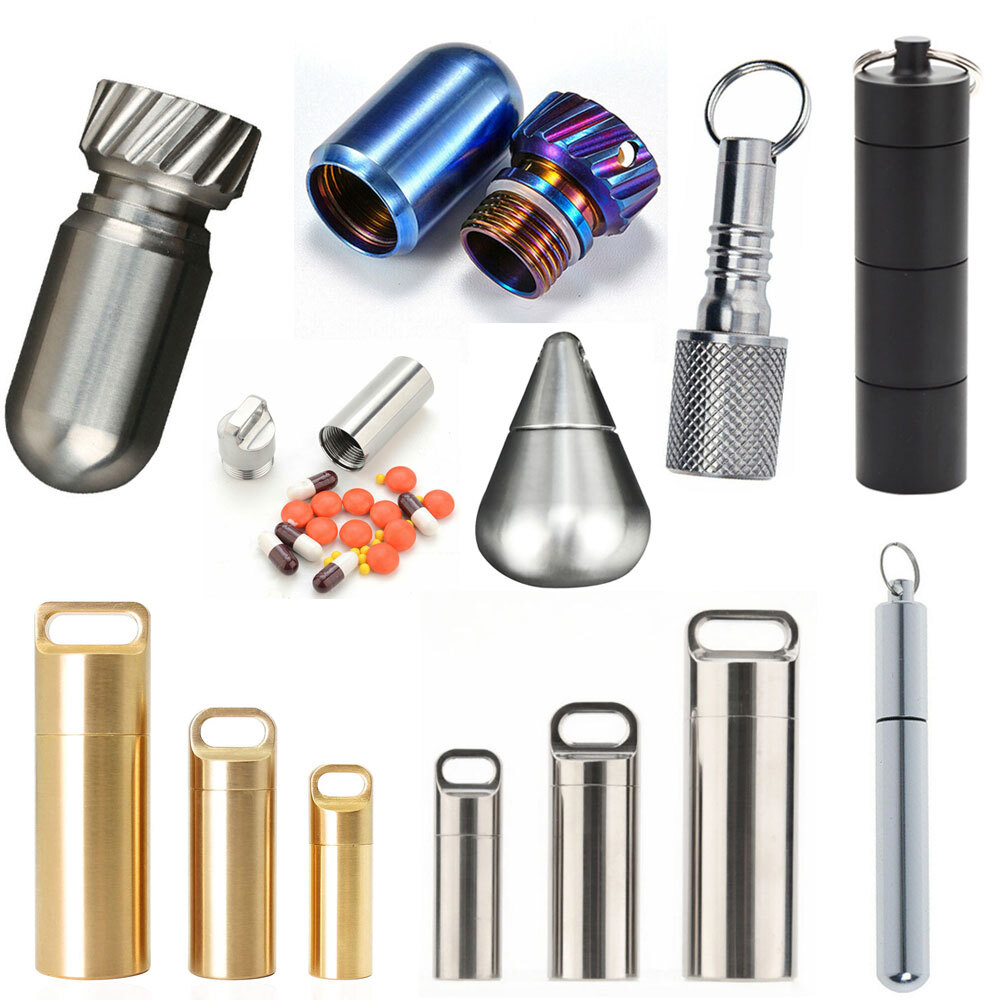 Pill Shaped Box Case Bottle Pendants Necklace Keepsake Holder Memorial Emergency