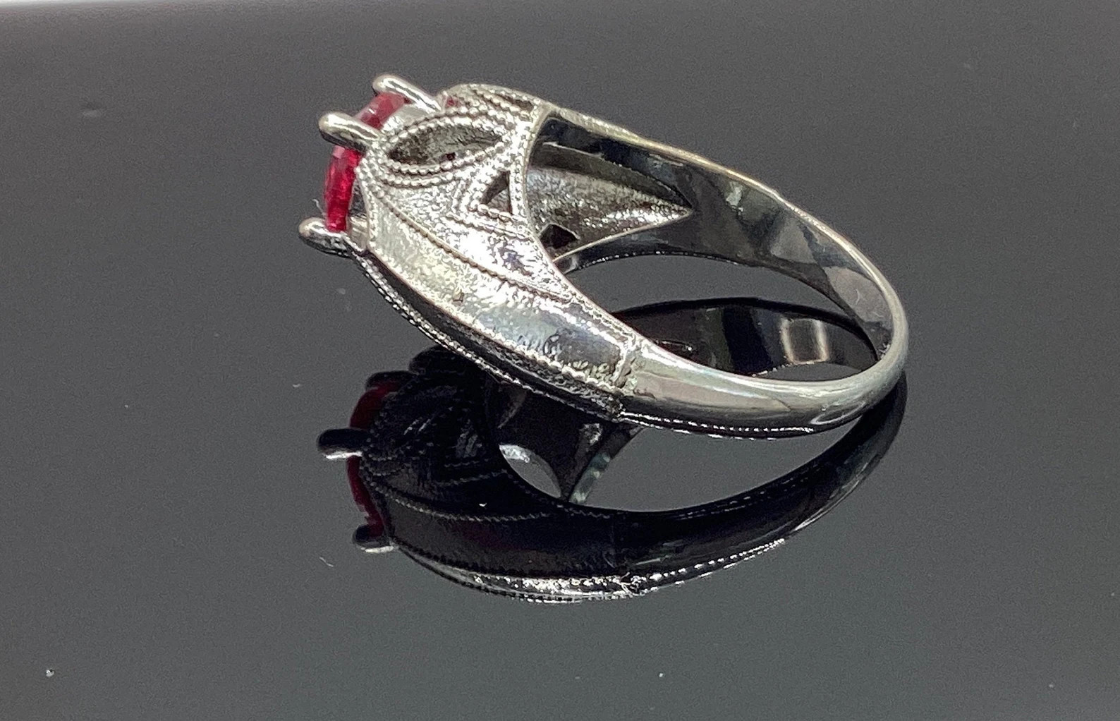 1ct Pink Sapphire Ring Antique 1950s Vintage Pinky Estate Size 6