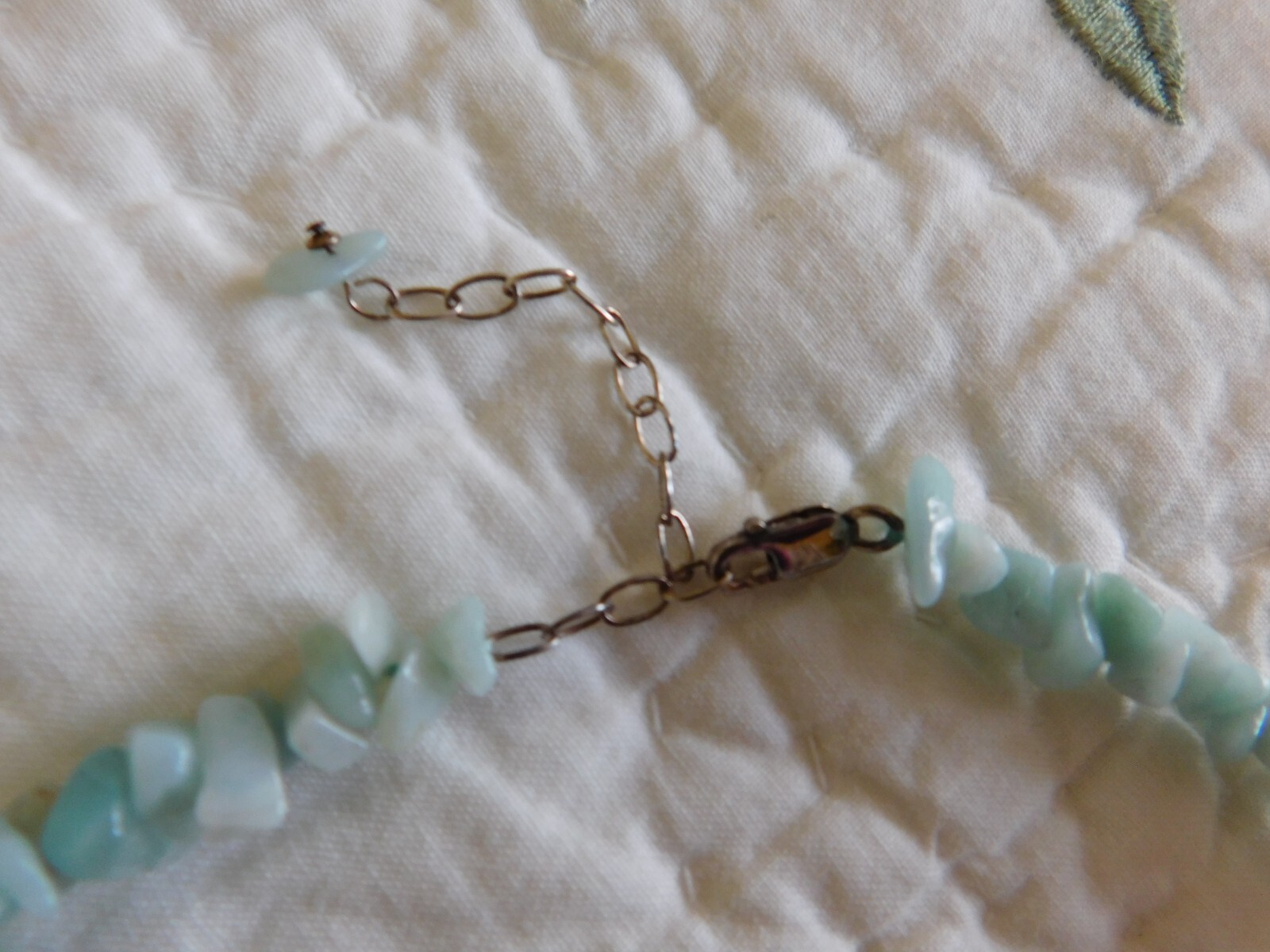 Chunky Boho Blue Teal Pointed Stone Bib Necklace 17” & 2″ Extender 87g