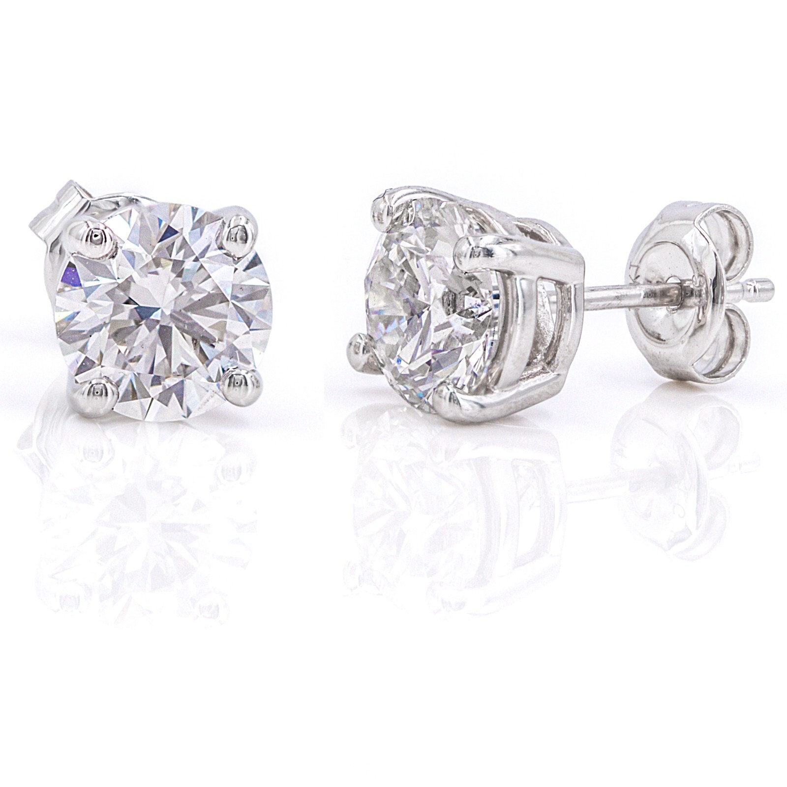 1.50 Ct Genuine Lab Grown Diamond Stud Earrings in Solid 14k Gold EF / VVS-VS
