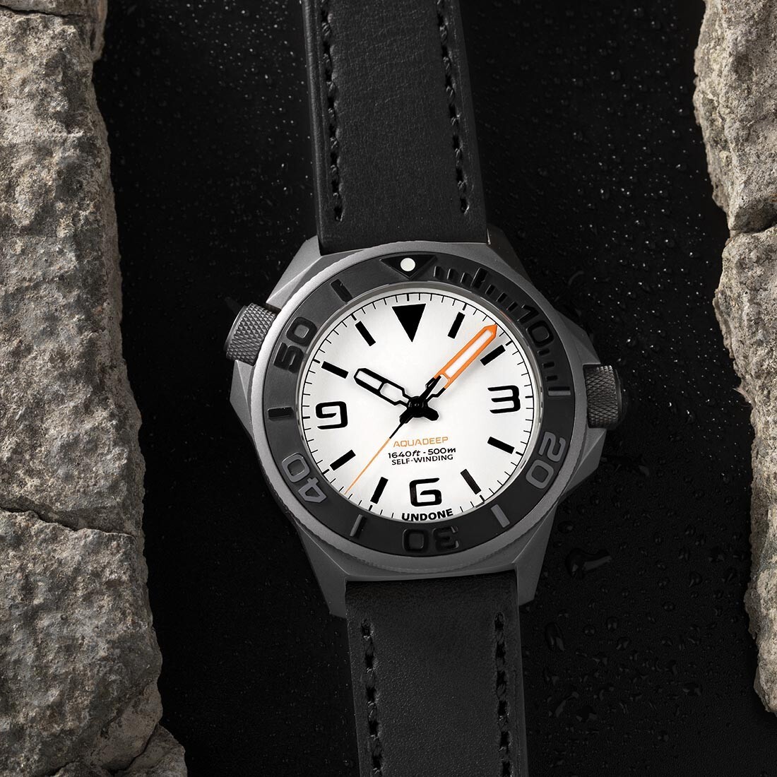 UNONE AQUALUME Automatic Titanium Silicone White Black Full Lume Men’s Watch