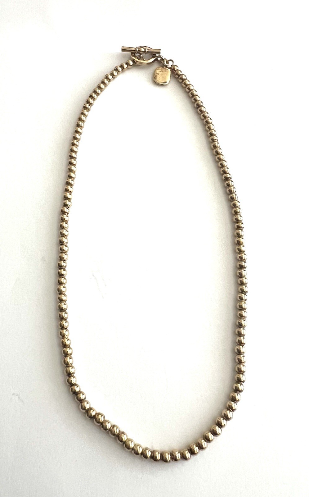 PREOWNED Vintage Polo Lauren Ralph Gold-Tone Logo Beaded Collar Necklace