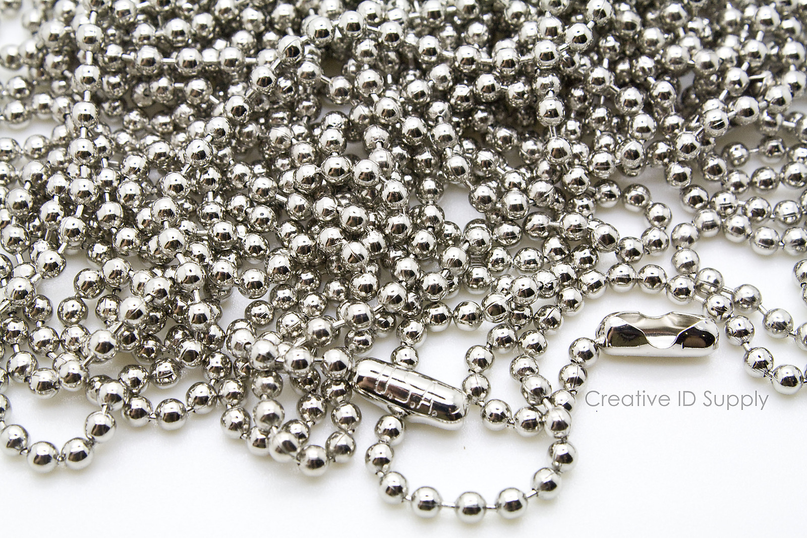 LOT 200 BALL CHAIN NECKLACES 24″ OR 30″ LENGTH ~ 2.4MM BEAD WITH FREE SHIPPING