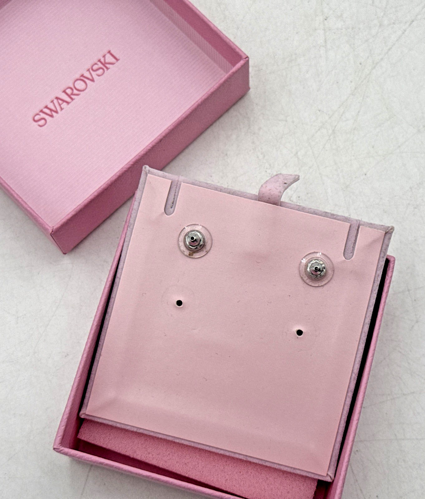 SWAROVSKI Una Angelic Stud Pierced Earrings, Rhodium Finish, Clear Crystal