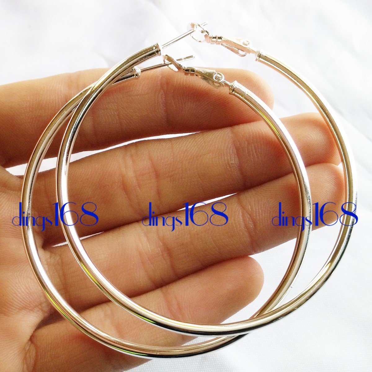 925 Sterling Silver HypoAllergenic 100mm Very Large Thin Tube Hoop Earrings E2F
