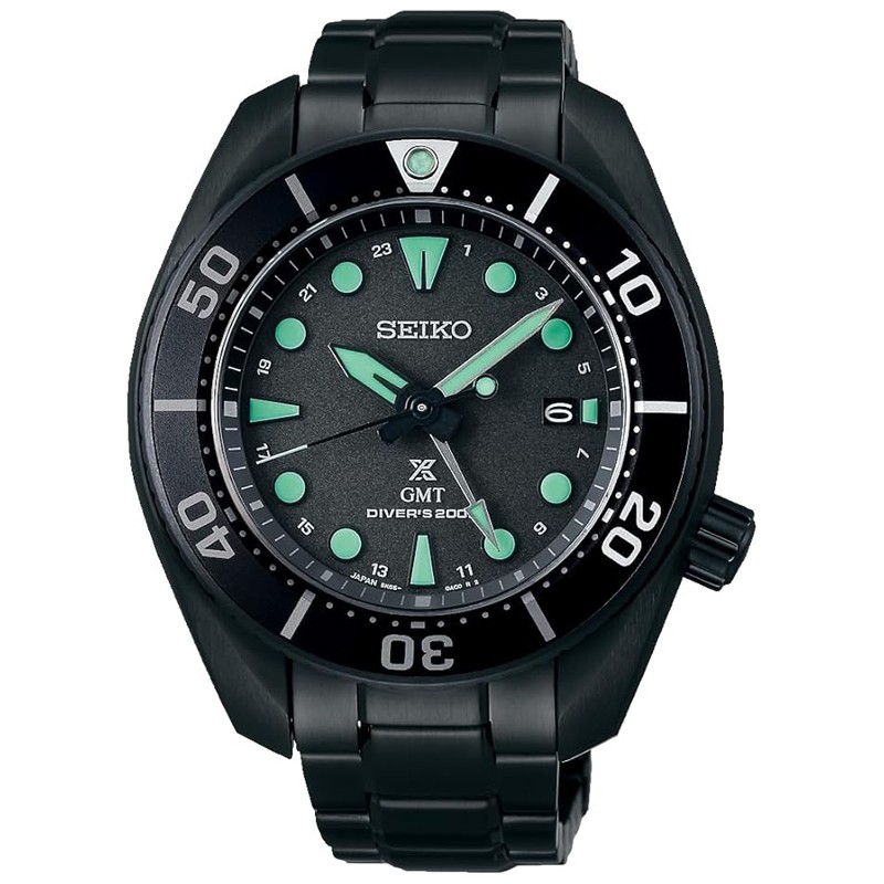 [B1P] SEIKO Prospex SBPK007 Solar GMT Black Dial Diver’s Watch [m8k]