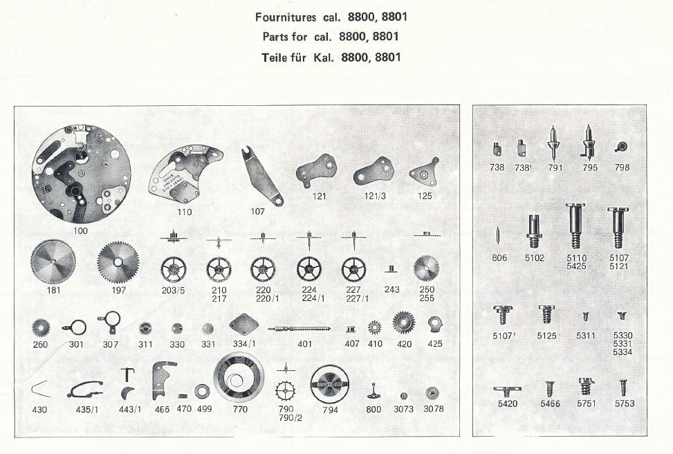 EB 8800 NOS parts for the Watchmakers