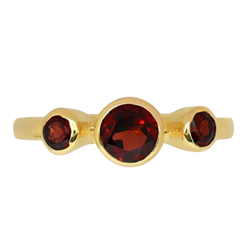18K Gold Plated Natural Hessonite Garnet – Madagascar Ring s.6 Jewelry TR01435