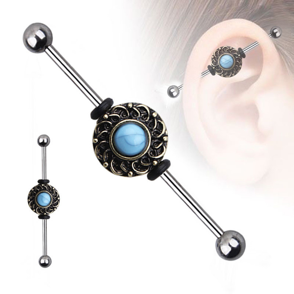 1pc 14G Industrial Scaffold Barbell Surgical Steel Ear Cartilage Helix Piercing