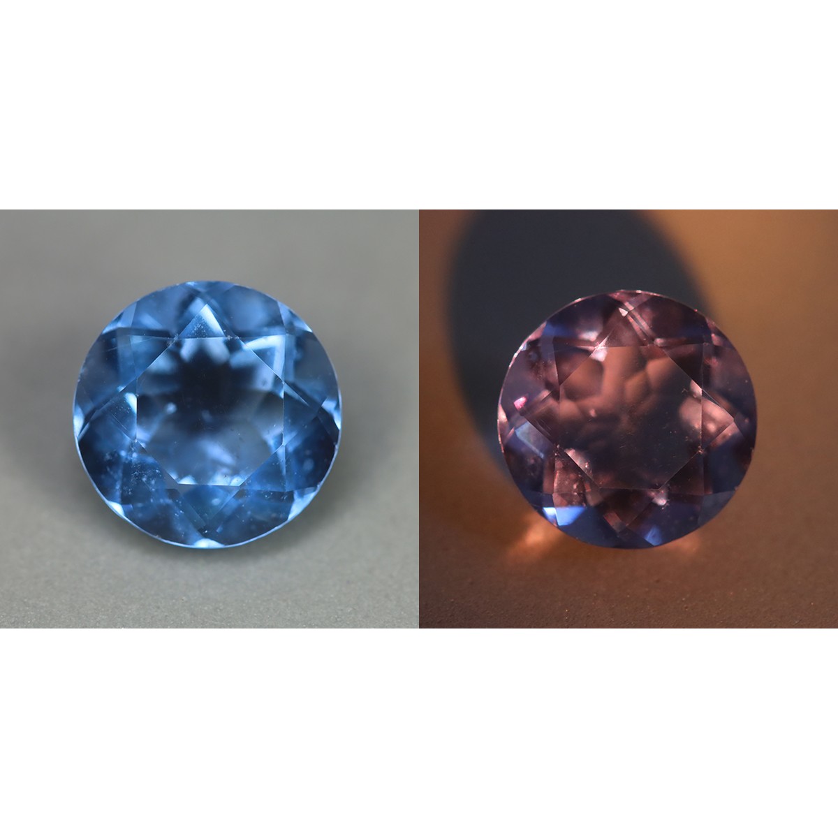 4.43 Cts_Round Brilliant Cut_100 % Natural Unheated Color Change Fluorite