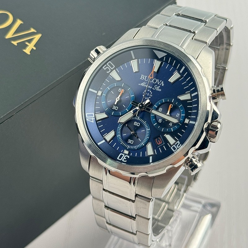 Bulova Marine Star Blue Dial Six-Hand Chronograph Men’s Quartz Watch 96B256