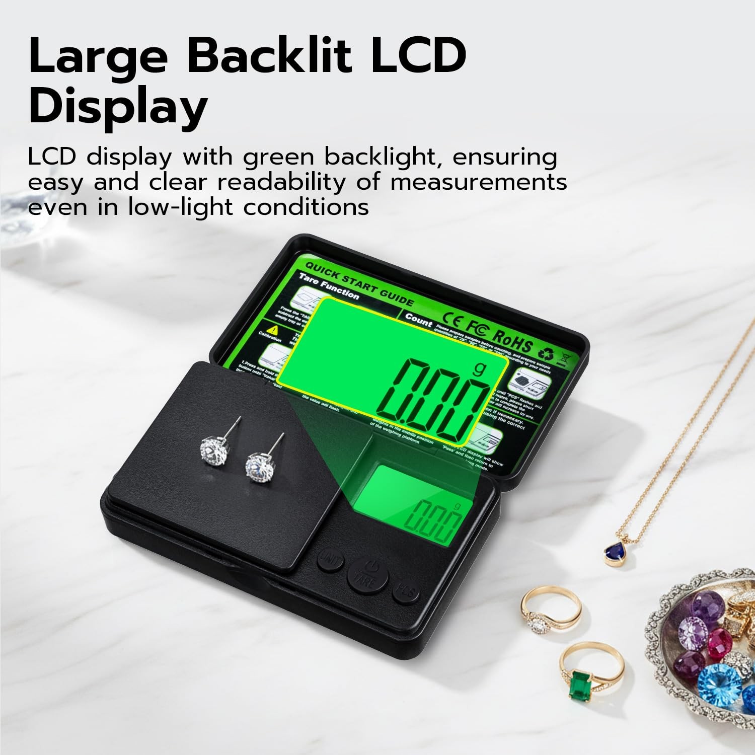 Wigearss 0.01g/500g Digital Milligram Scale, Pocket Micro Scale with Tare Weight