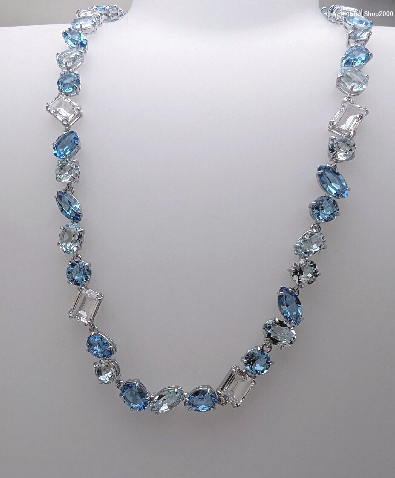 New 100% Authentic SWAROVSKI Bohemian Mixed Blue Crystals Gema Necklace 5666007