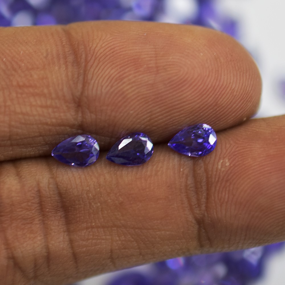 7×5 mm 12.00 Ct Natural Purple Tanzanite Pear Cut Lot Certified Loose Gemstone