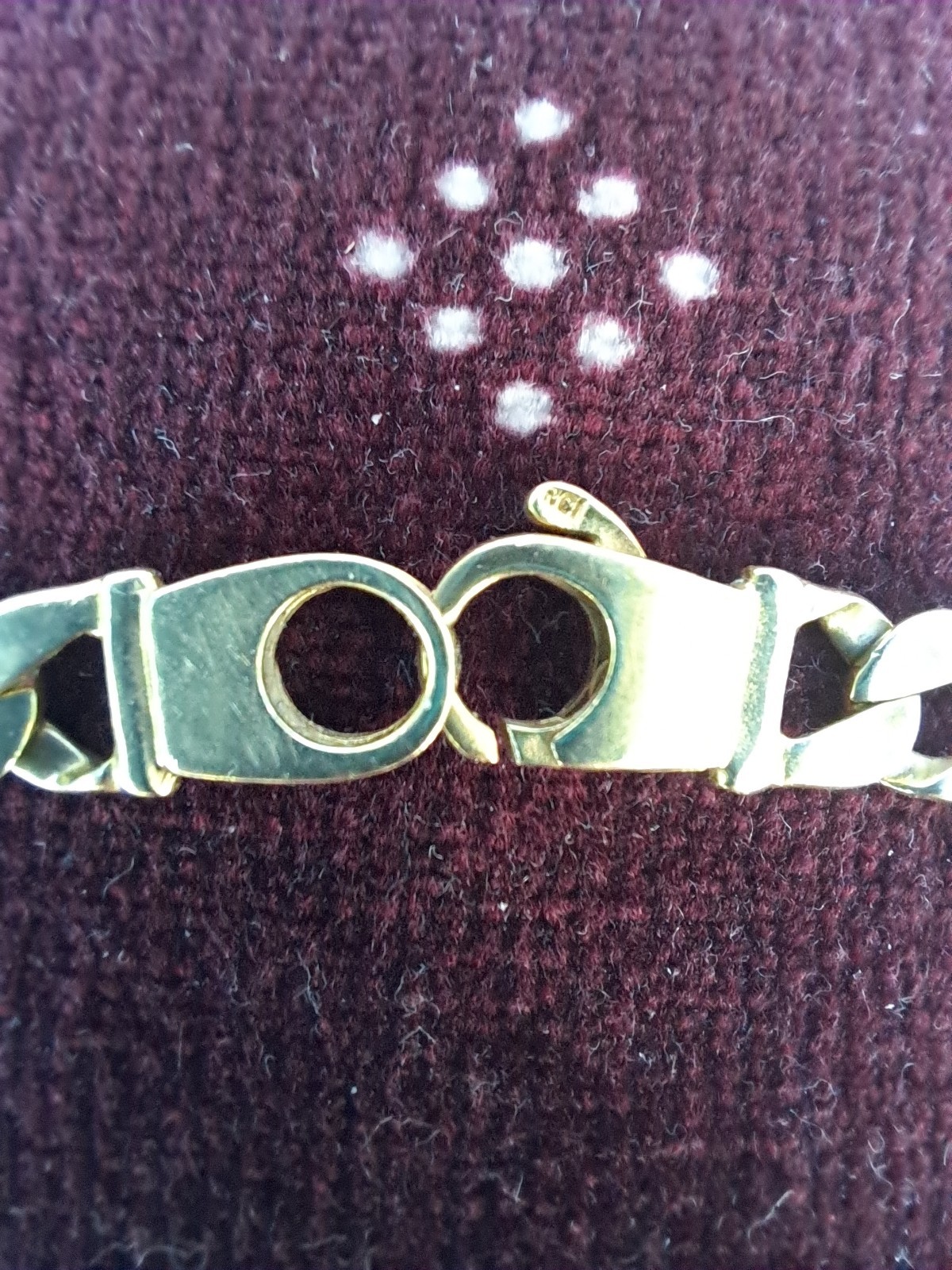 14k Gold MG RCI Interlocking Trig Hook 8″ bracelet