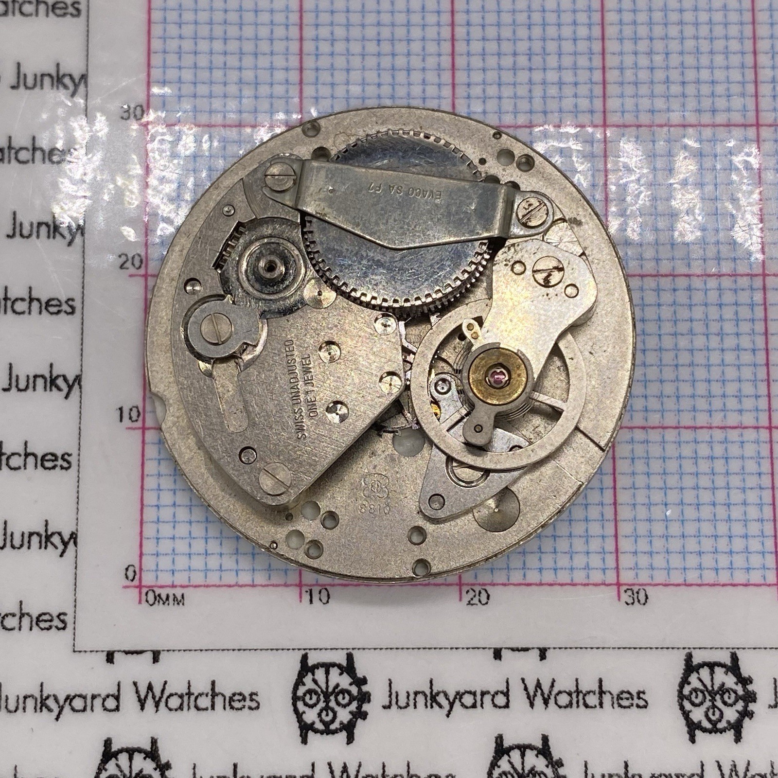 Vintage Ever Swiss Evaco One Jewel Watch Repairs Parts Spares EB 8810
