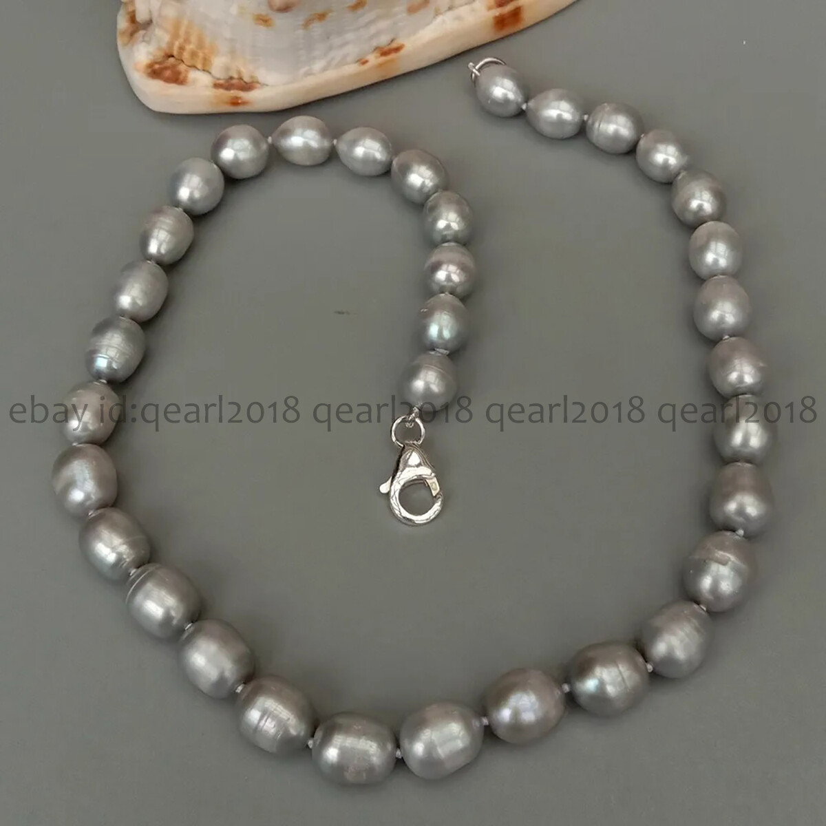 Natural White Black Gray Pink Purple Rice Cultured Pearl Necklace Silver Clasp