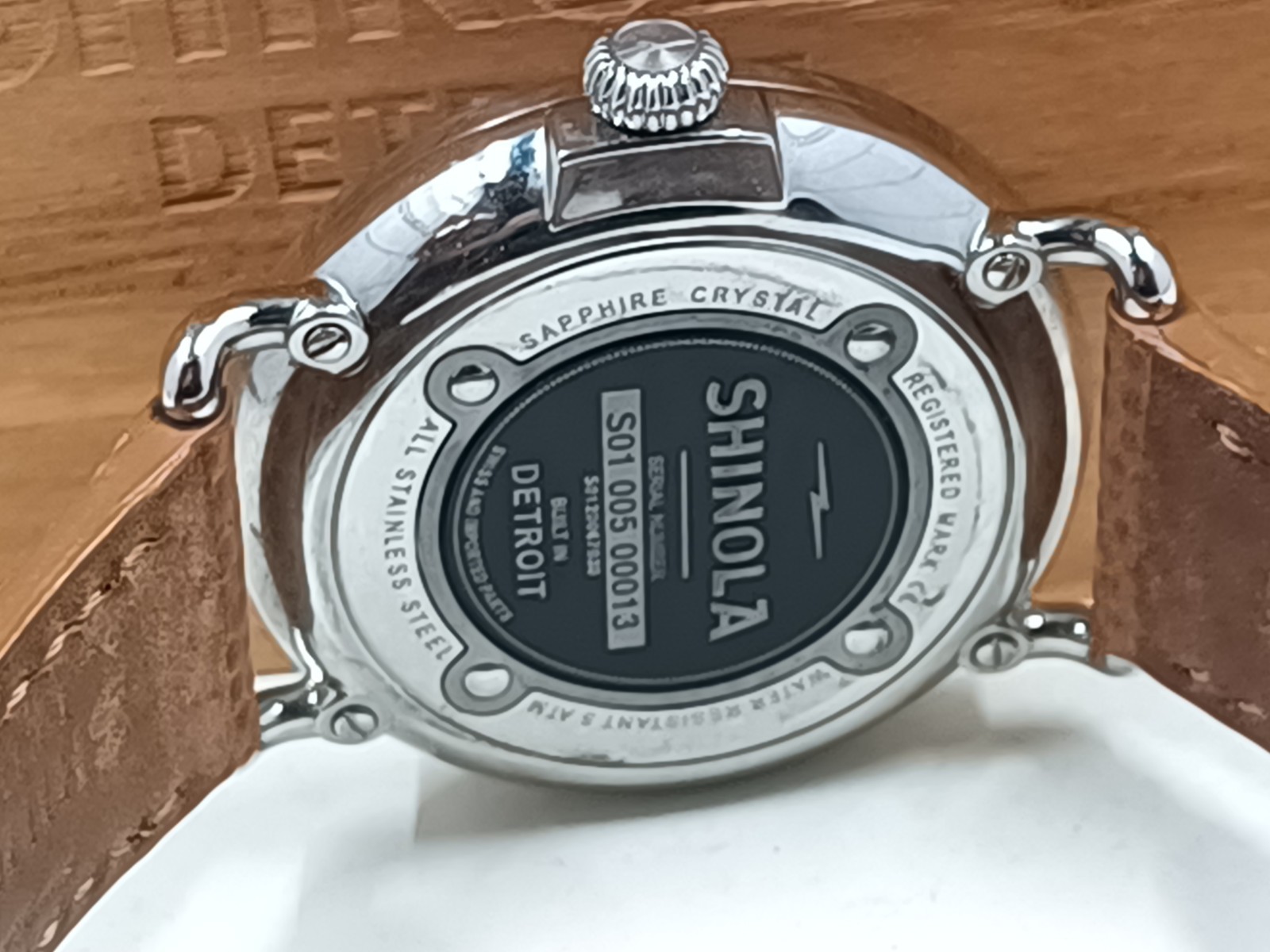 Shinola Argonite 1069 Detroit Green Dial Brown Leather Men’s Quartz Watch w/ Box