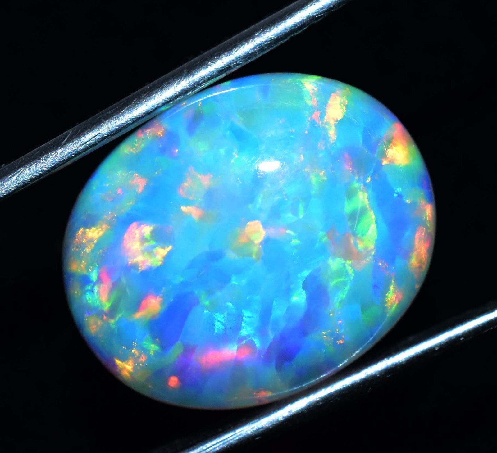 Natural Ethiopian Fire Opal 6.65 CT Certified Play Of Color 15 X 11 MM Gemstone