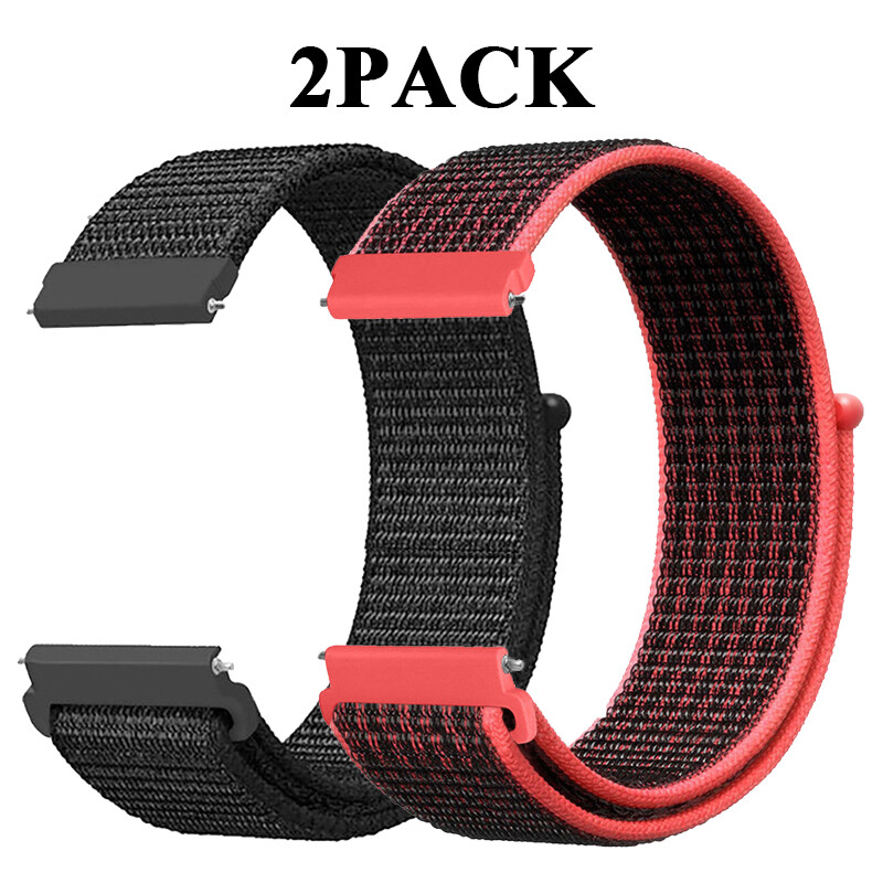 2PCS Nylon Loop Woven Watch Strap Replacement For Smart Watch Bracelet Band