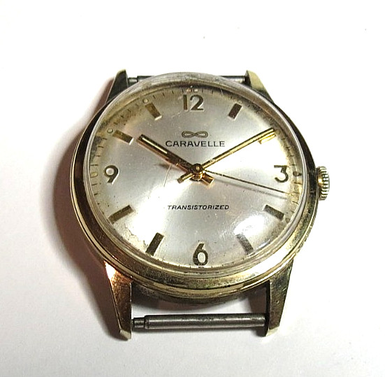 VINTAGE 1968 MEN’S CARAVELLE M8 TRANSFORMER 120TC BATTERY WRISWATCH FOR PARTS
