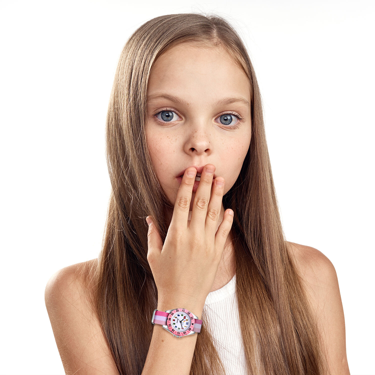 Kids Boys Girls Striped Nylon Strap Watch Quartz Wrist Watches Birthday Gift