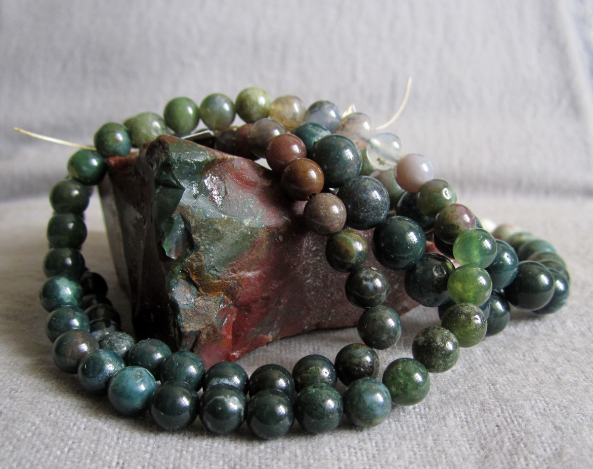 Indian Jasper Bracelet • Approx Ø 6 and 8mm / Approx 15-20cm • Elastic