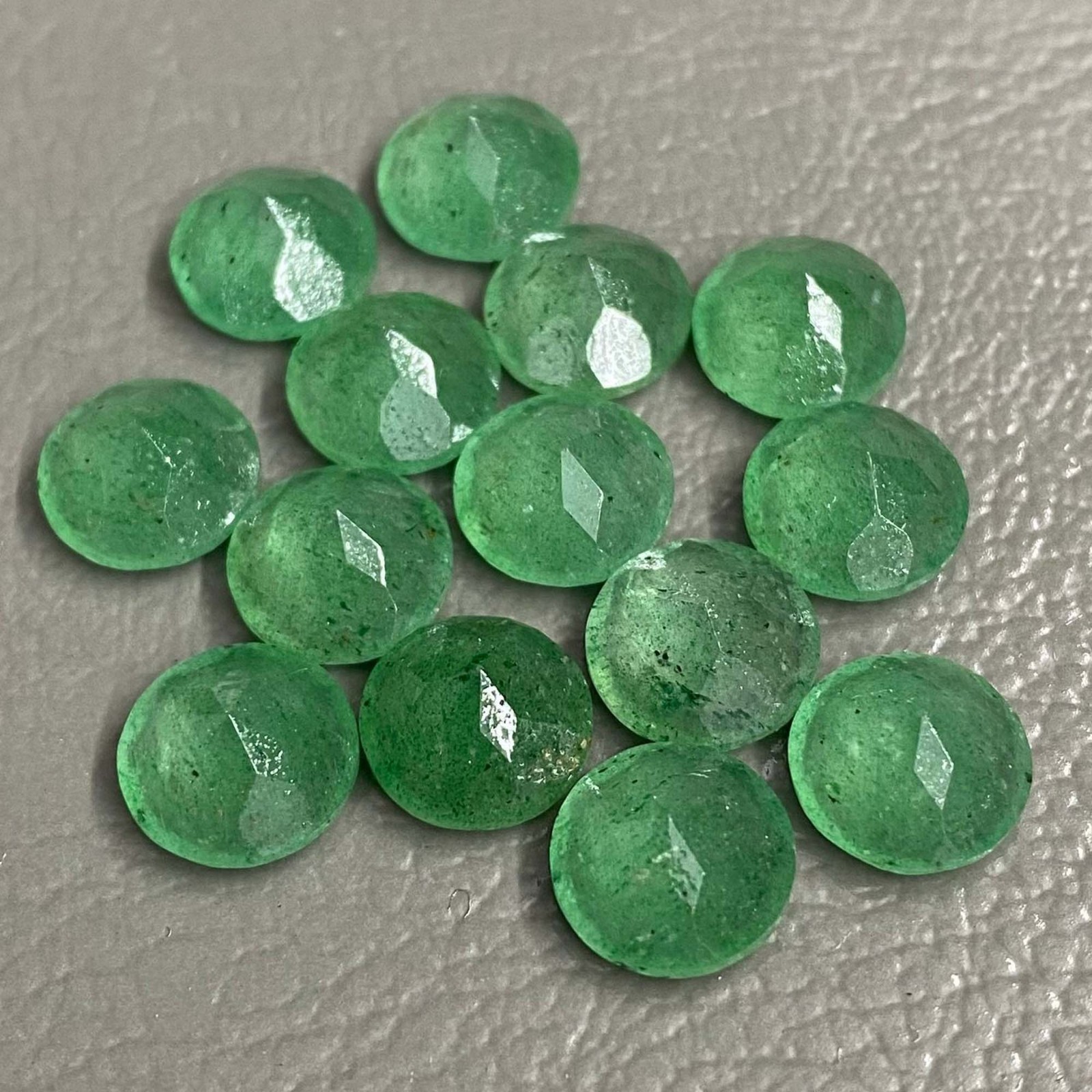 Natural Green Strawberry Quartz Round Faceted Cut 5mm To 20mm Loose Gemstone