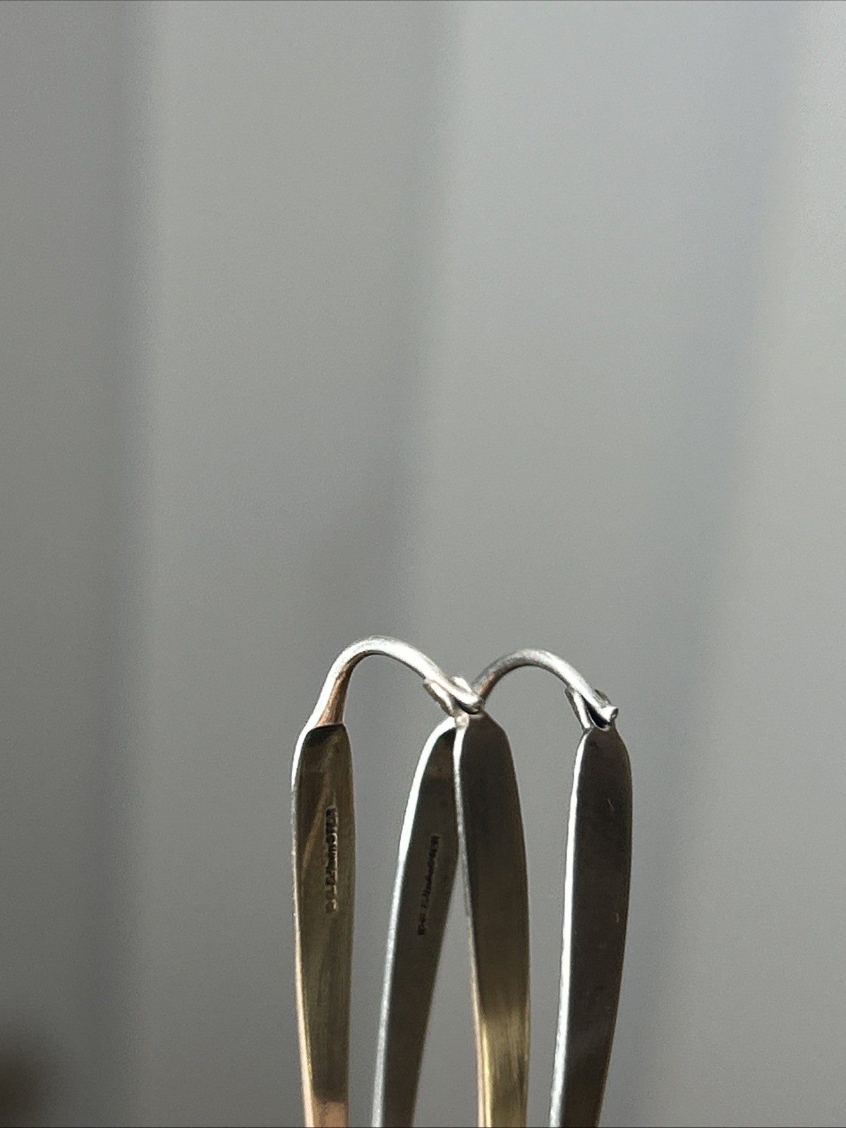 55. El Ed Levin 925 Sterling Silver Oval Hammered Hoop Earrings 43.5mm, 3.6g