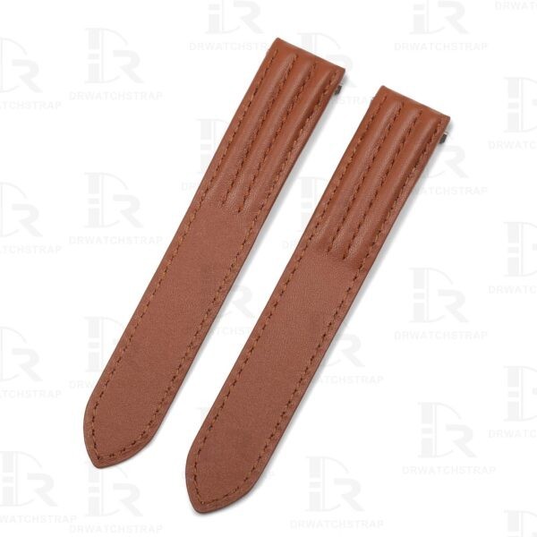 Custom quickswitch calfskin leather strap for Cartier Roadster with grooves