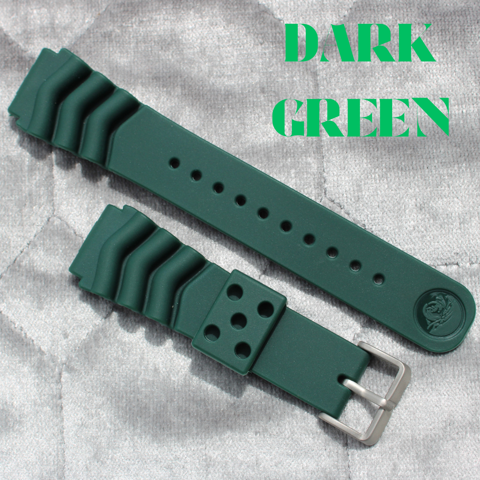 Genuine Seiko Z22 Watch Band Diver SKX171SKX173 18-22mm Black Rubber Curved Vent
