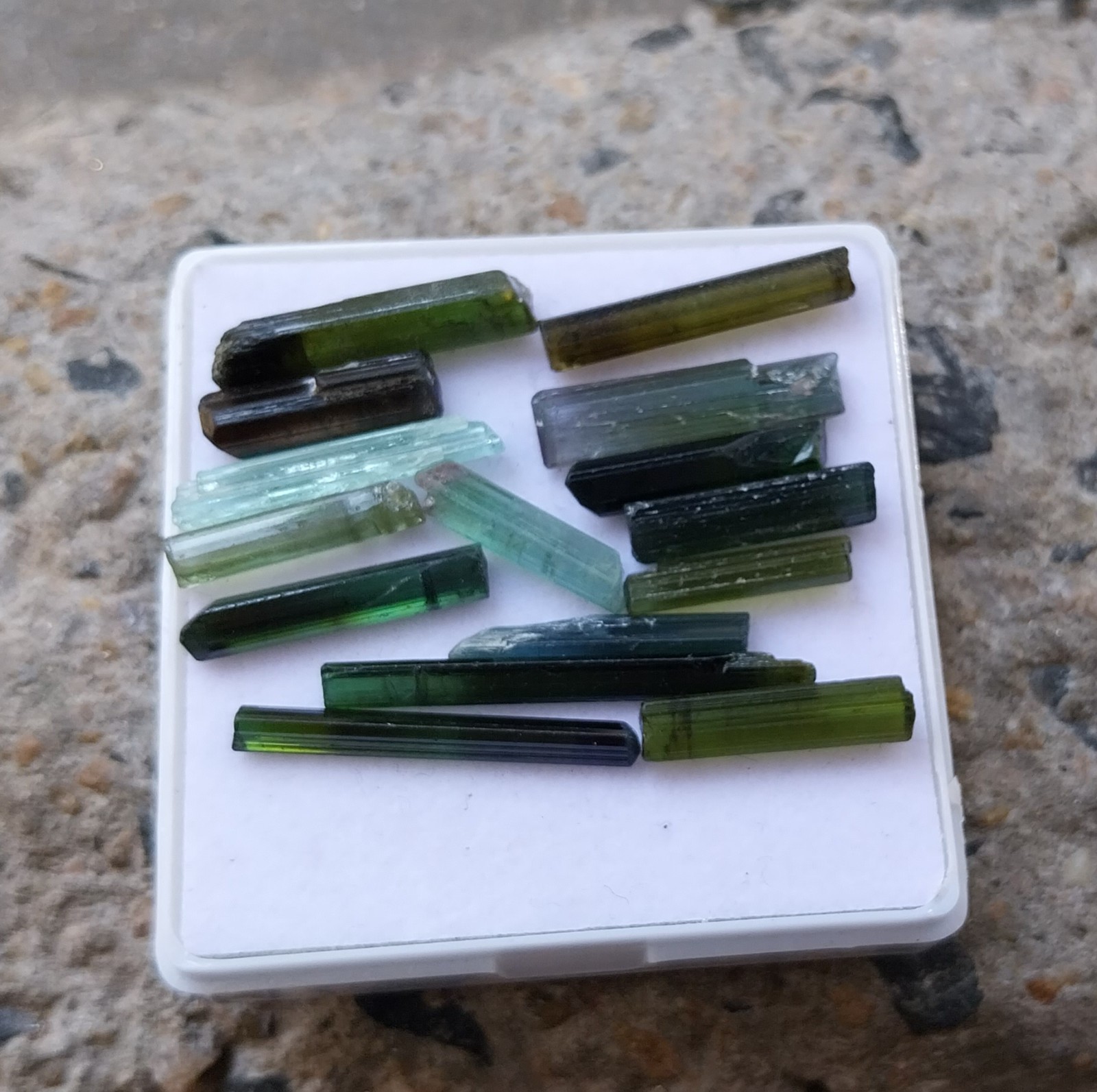 38 Carat 15 to 30 MM Natural Multi Tourmaline Raw Rough Pencil 15 Piece Lot