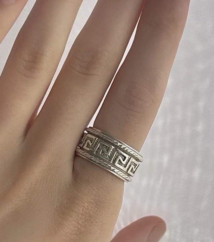 Chateau D’Argent Vintage Sterling Silver Greek 🏺 Key Statement Unisex Ring Sz7