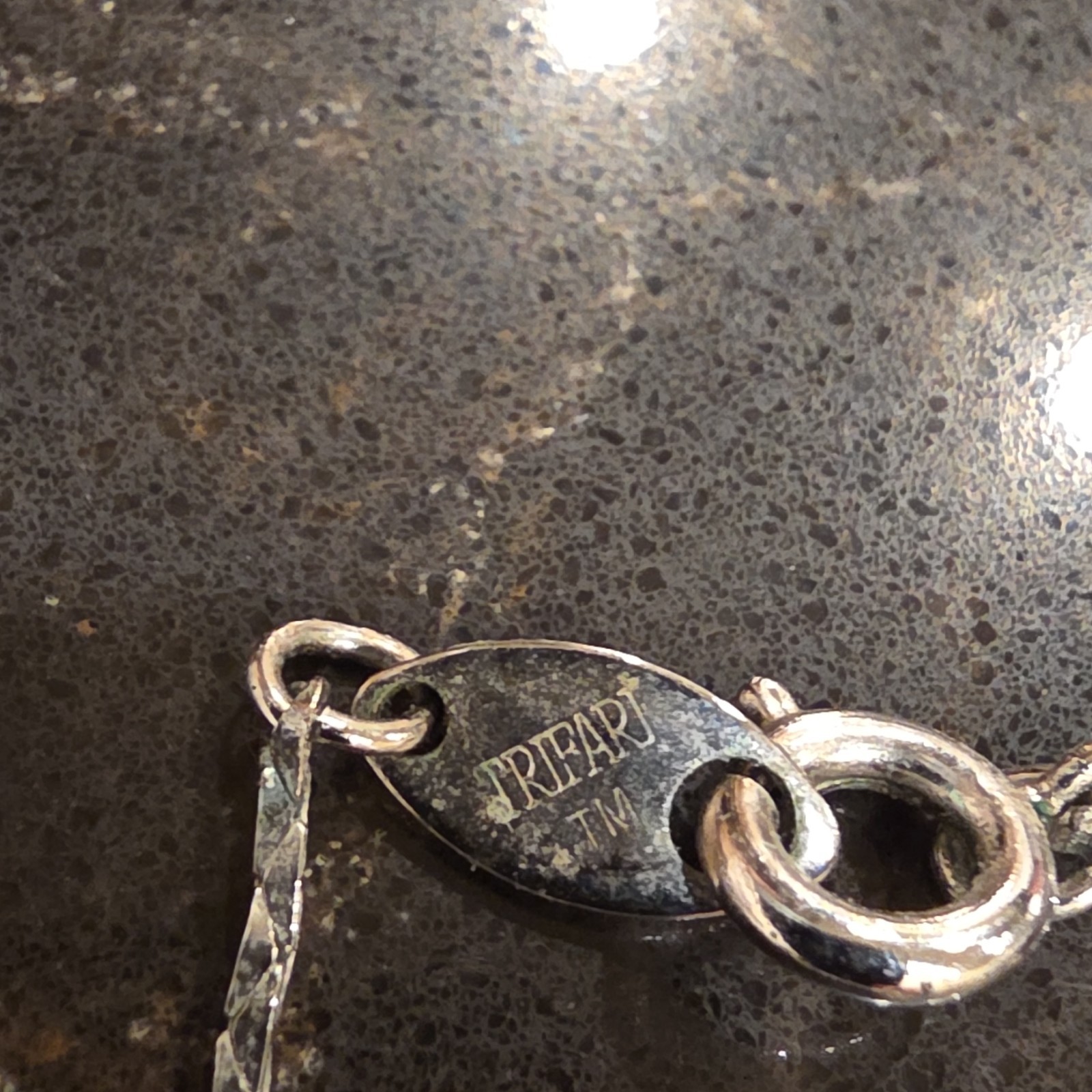 Trifari T M Signed Silver Tone Coiled Wire Bead Long Necklace