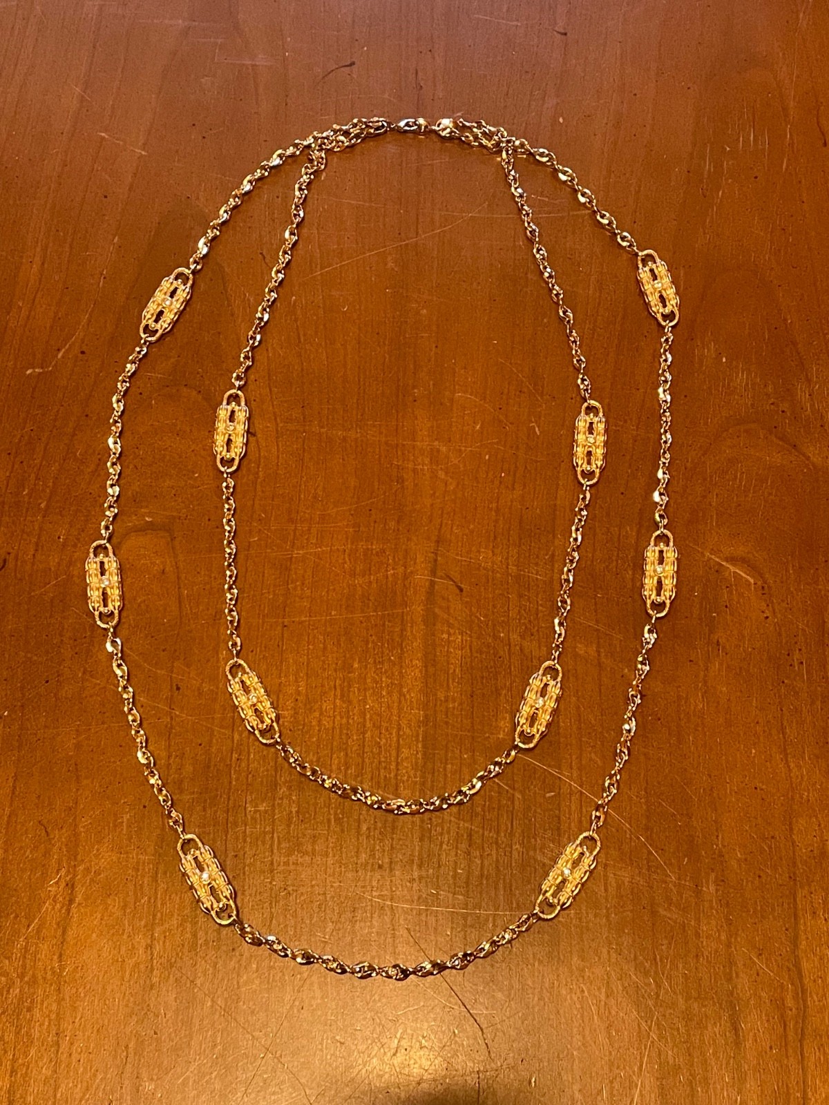Vintage Camrose & Kross Jackie Kennedy GoldTone Paperclip 32″L Necklace W/ COA
