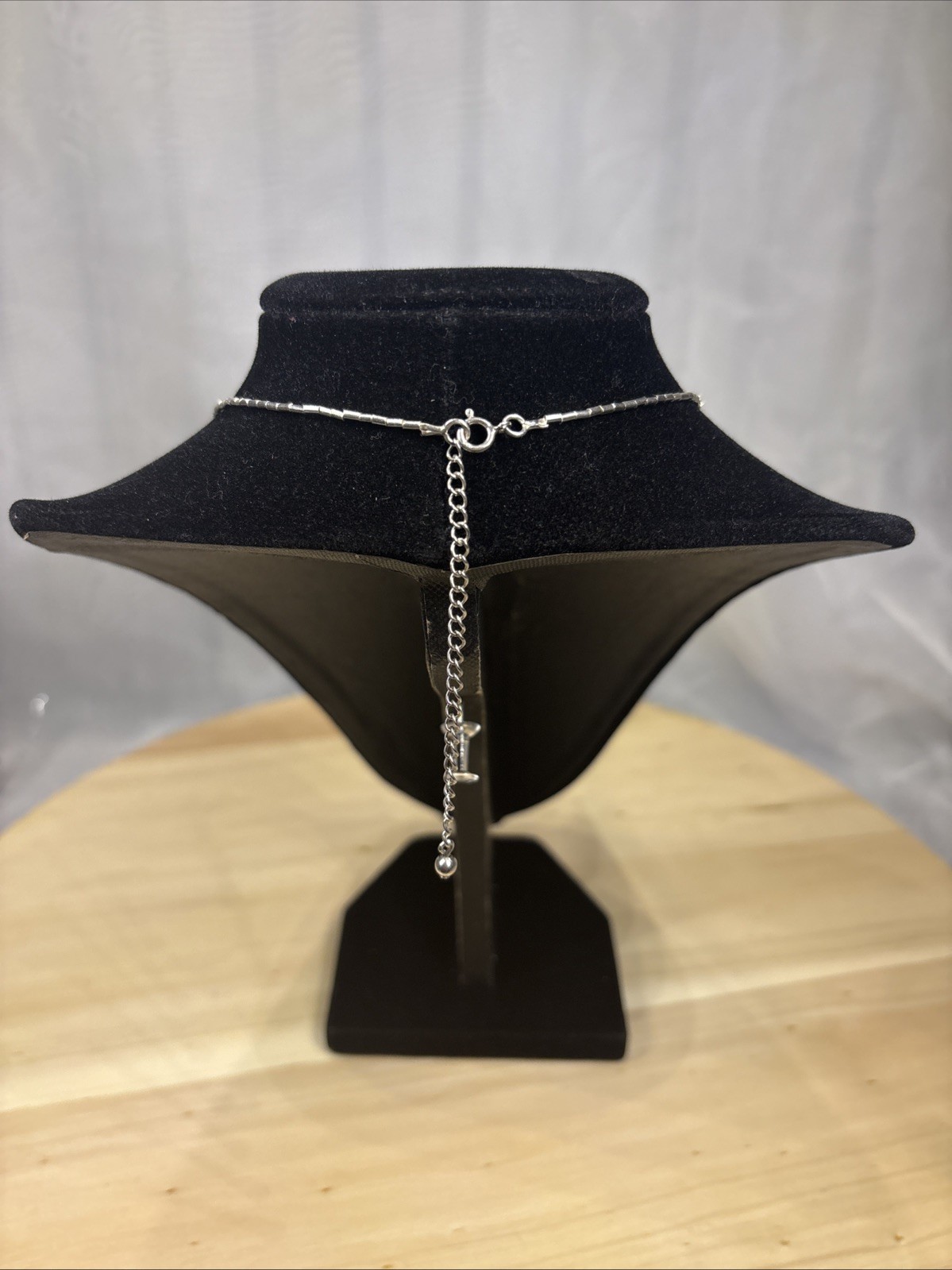 Vintage Sterling Silver Hematite Necklace , Clasp Marked 925