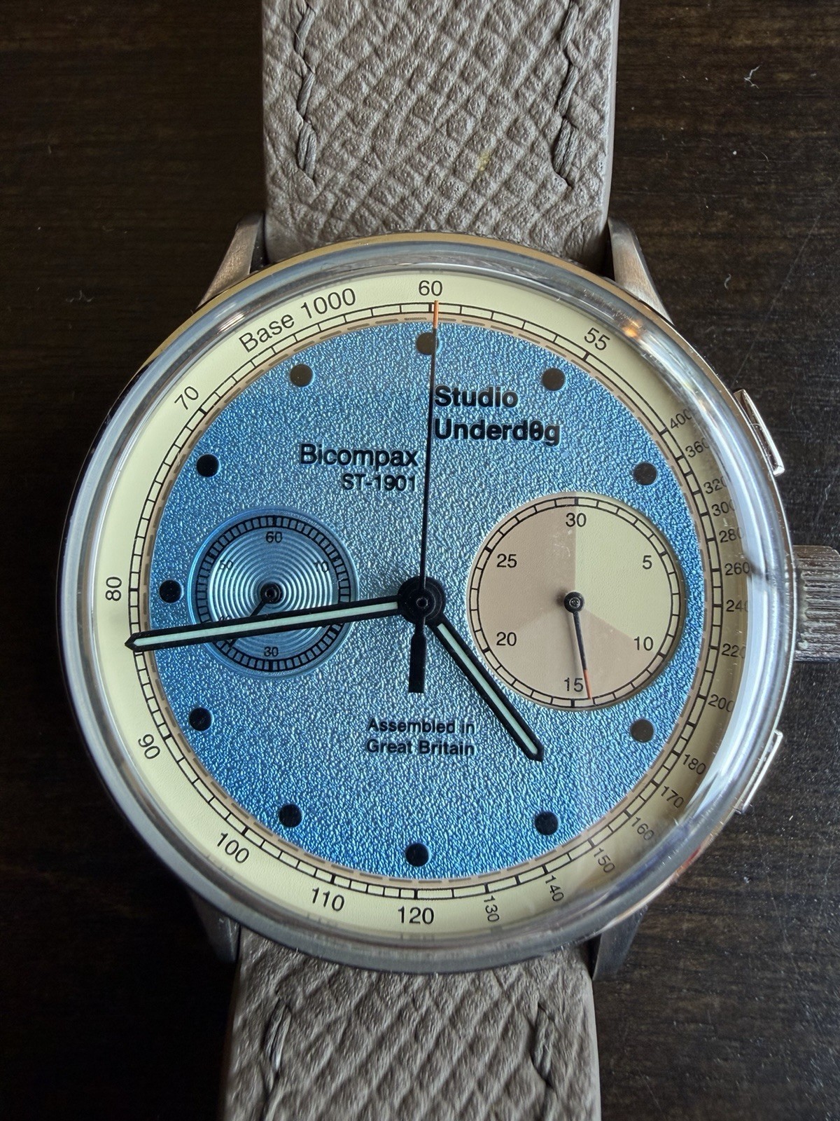 Studio Underd0g Desert Sky Manual Chronograph 38mm – Excellent w/ Box and Papers