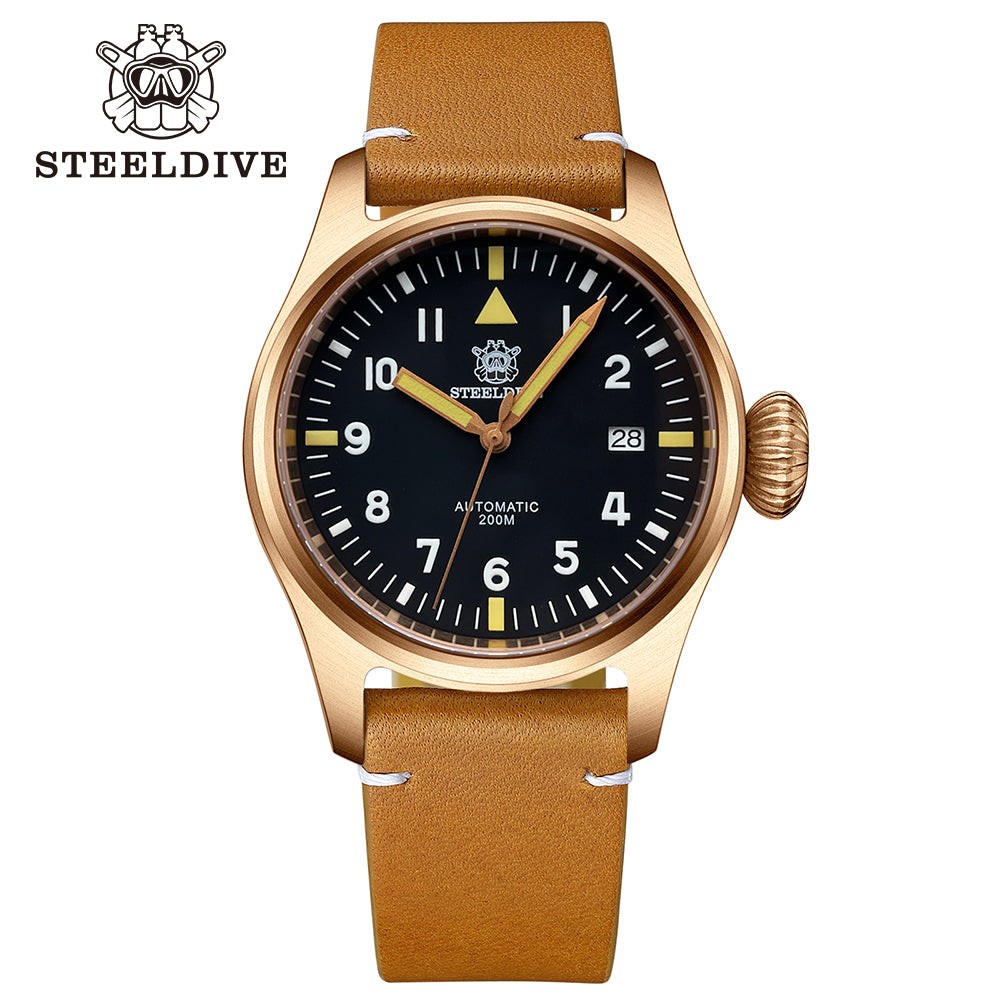 STEELDIVE SD1928S Mens Bronze 39mm 200M Automatic Dive Watch NH35 Sapphire Steel