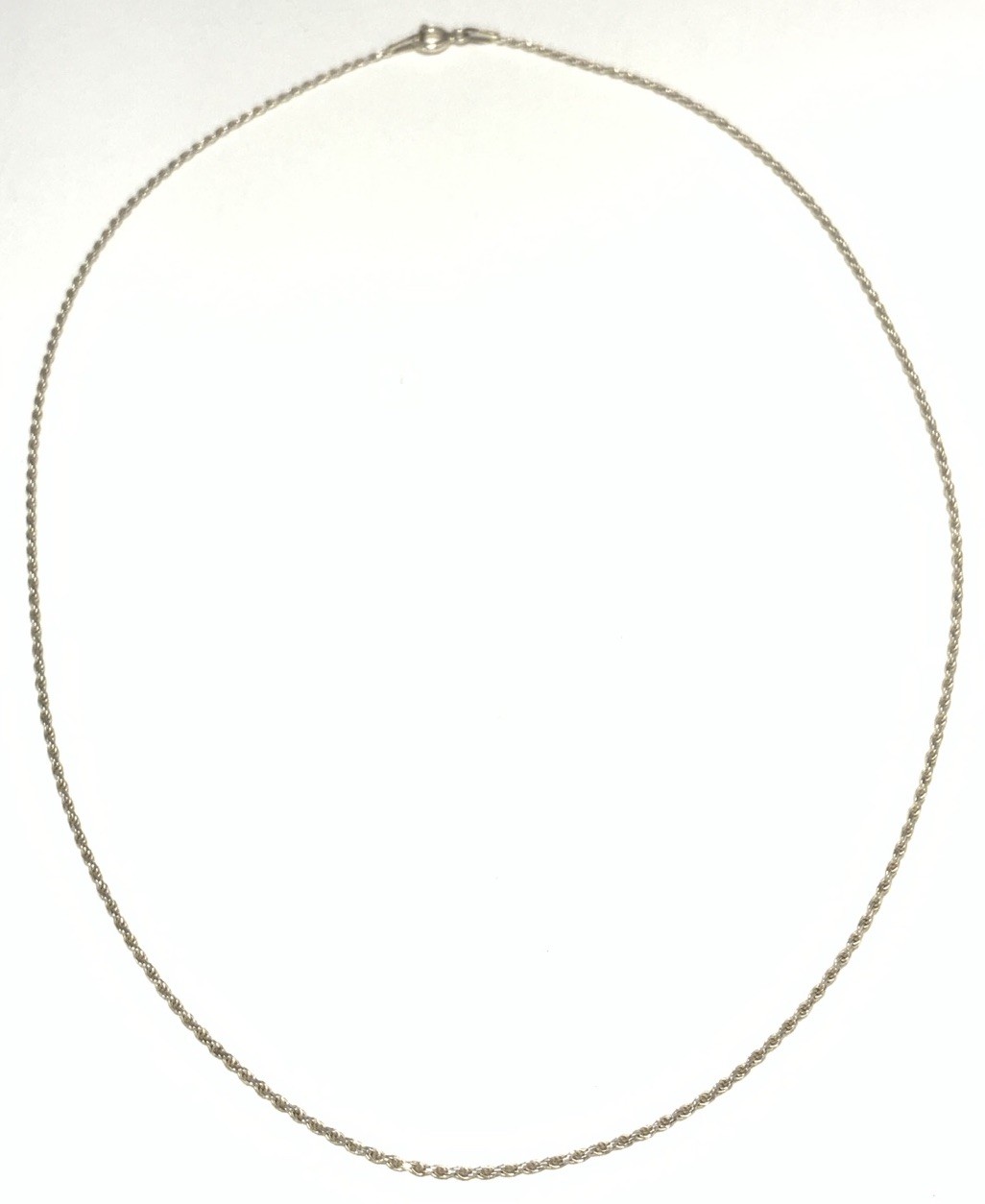 SU Sterling Silver 925 Rope Chain Necklace 16.75-inches LY06