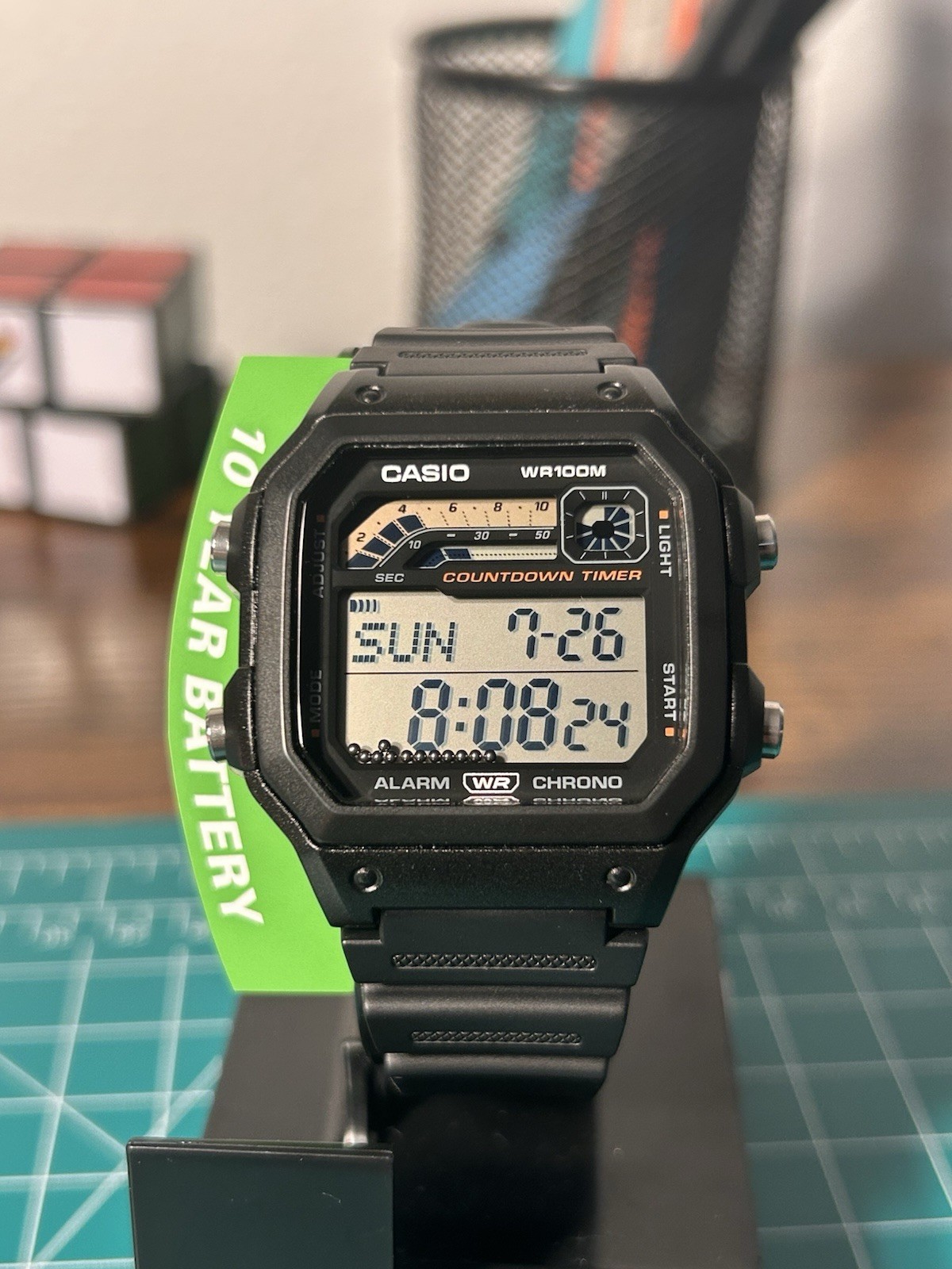 One-of-a-Kind Custom Casio WS1600H – Hydromod With Floating Ball Bearings Mod