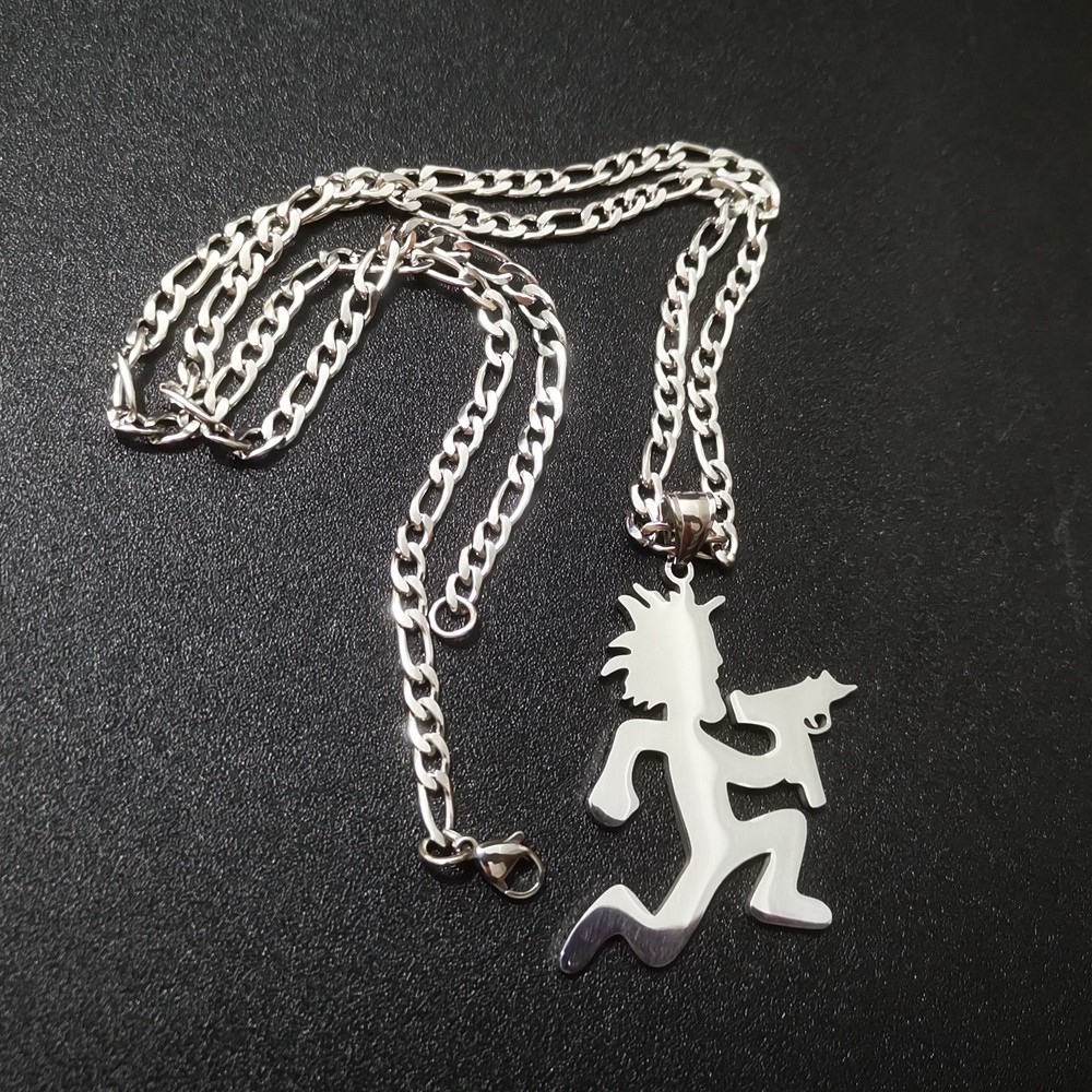 New Hatchetman Gun Charm Juggalo Pendant Necklace Stainless steel NK Chain 24”